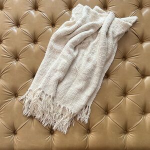 Elegant Cream Throw Blanket
